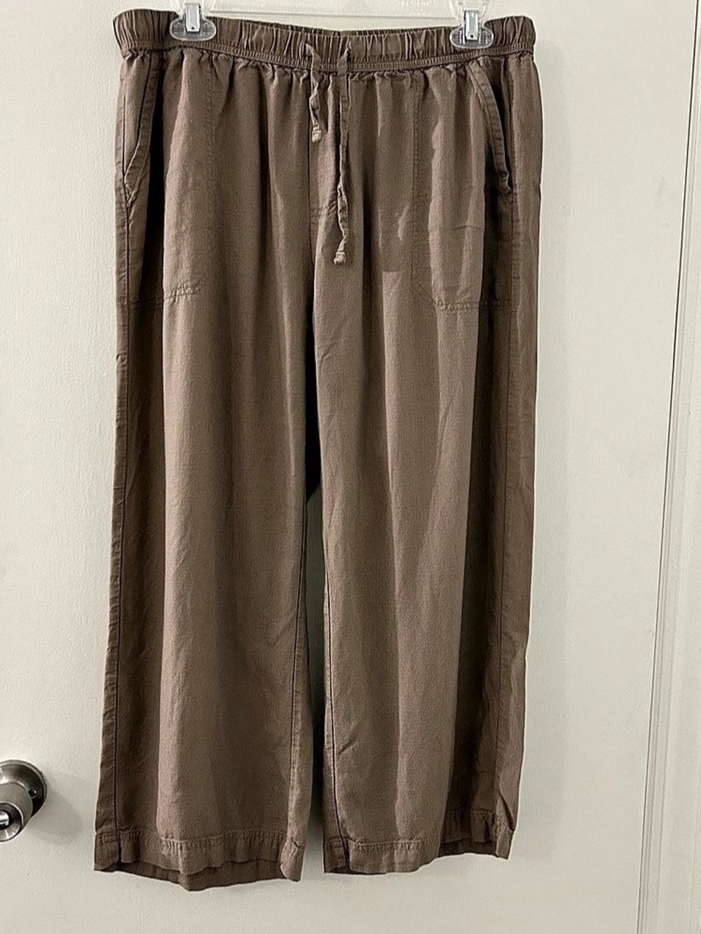 Splendid Wide Leg Linen Blend Pants Tan Size Medium